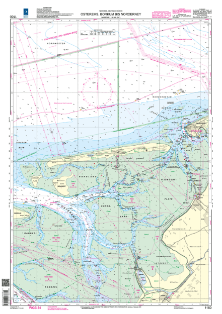 Duitse kaart 1160 - Osterems, Borkum bis Norderney